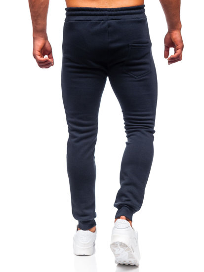 Granatowe spodnie męskie joggery dresowe Denley 2165