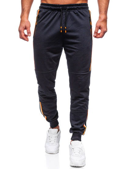 Granatowe spodnie męskie joggery dresowe Denley K10336