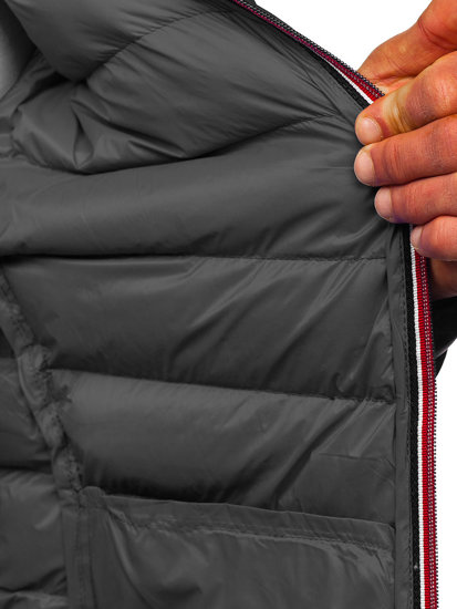 Kurtka męska zimowa sportowa pikowana czarna Denley 1100