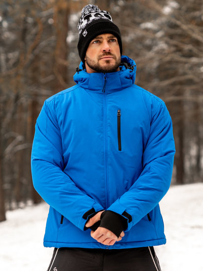 Niebieska kurtka męska zimowa sportowa Denley HH011A