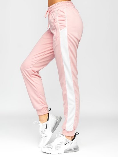 Różowe spodnie dresowe damskie Denley HW2035