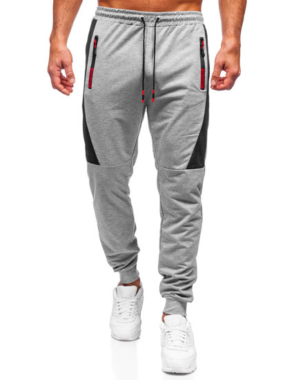 Szare spodnie męskie joggery dresowe Denley K10352