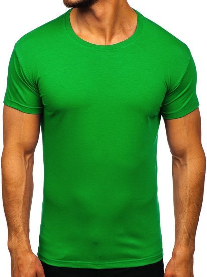 T-shirt męski bez nadruku zielony Denley 2005