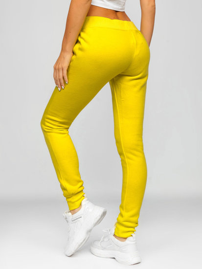 Żółte spodnie dresowe damskie Denley CK-01-28