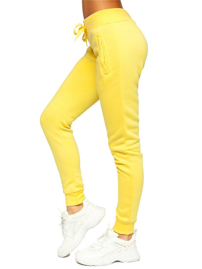Żółte spodnie dresowe damskie Denley CK-01-33