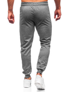 Antracytowe spodnie męskie joggery dresowe Denley JX5003