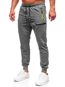 Antracytowe spodnie męskie joggery dresowe Denley K10353