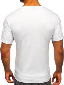 Biały t-shirt męski z nadrukiem Bolf 142175