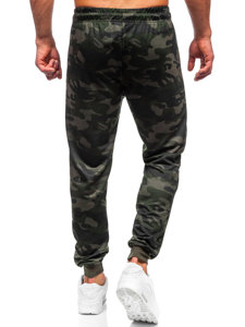 Ciemnozielone spodnie męskie joggery dresowe moro Denley JX6186