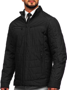Czarna pikowana kurtka męska przejściowa Denley 22M307