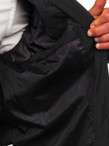 Czarna pikowana kurtka męska przejściowa Denley 22M307