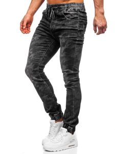 Czarne spodnie joggery moro męskie Denley RB9489DT