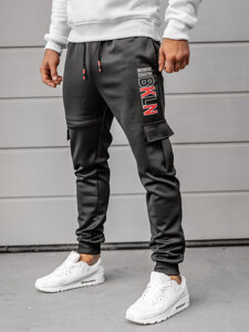 Czarne spodnie męskie dresowe bojówki Denley K10287