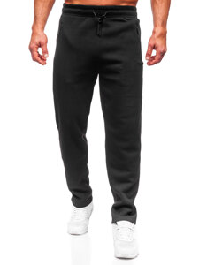 Czarne spodnie męskie dresowe nadwymiarowe Denley JX9826
