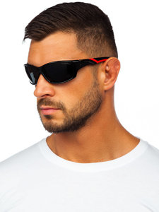 Czarno-czerwone okulary przeciwsłoneczne Denley MIAMI9