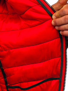 Czarno-czerwony kurtka męska przejściowa sportowa moro Denley SM83