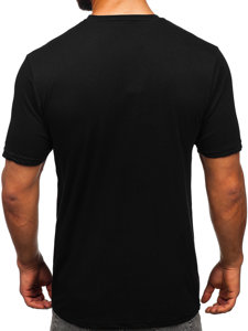 Czarny T-shirt męski z nadrukiem Bolf SS11071