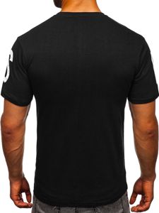 Czarny t-shirt męski z nadrukiem Bolf 1180