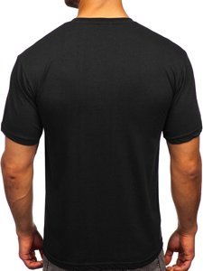 Czarny t-shirt męski z nadrukiem Bolf 14802