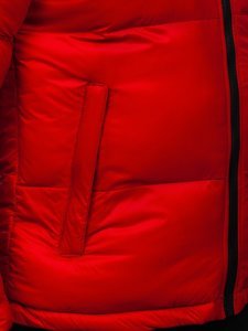 Czerwona pikowana kurtka męska zimowa Denley 1186
