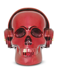 Czerwony głośnik bezprzewodowy czaszka bluetooth E80
