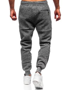 Grafitowe spodnie męskie joggery dresowe Denley Q1092