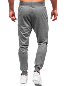 Grafitowe spodnie męskie joggery dresowe Denley XW02A