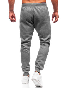 Grafitowe spodnie męskie joggery dresowe Denley XW06
