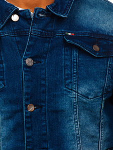 Granatowa jeansowa kurtka męska Denley MJ512BS