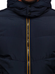 Granatowa pikowana kurtka męska zimowa Denley 6902