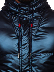 Granatowa pikowana kurtka męska zimowa sportowa Denley EX2125