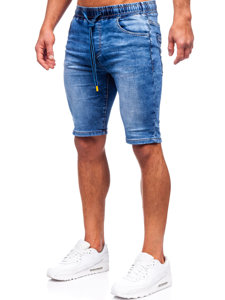 Granatowe krótkie spodenki jeansowe męskie Denley TF182