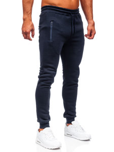 Granatowe spodnie męskie joggery dresowe Denley 2165