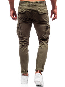 Khaki spodnie materiałowe bojówki męskie Denley ZK7815