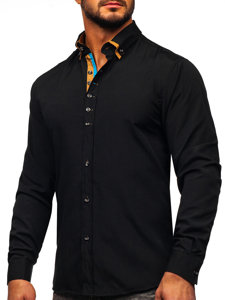 Koszula męska elegancka z długim rękawem czarna Bolf 3708-1
