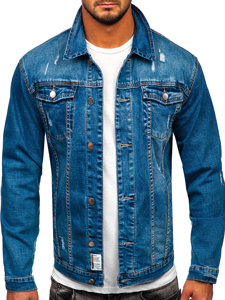 Niebieska jeansowa kurtka męska Denley MJ500B
