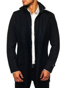 Płaszcz męski zimowy czarny Denley NZ02