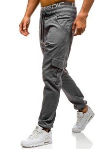 Spodnie joggery bojówki męskie szare Denley 0404gbr