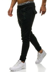 Spodnie męskie dresowe czarne Denley 0923