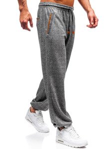 Spodnie męskie joggery dresowe szare Denley Q3476