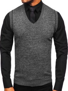 Sweter męski bez rękawów czarny Denley 8121