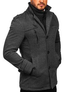 Szary płaszcz męski zimowy Denley 88802